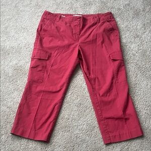 Talbots Salmon Red Cargo Capri Pants